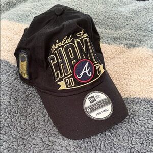 Atlanta Braves Champions Hat with Gold and Red Accent